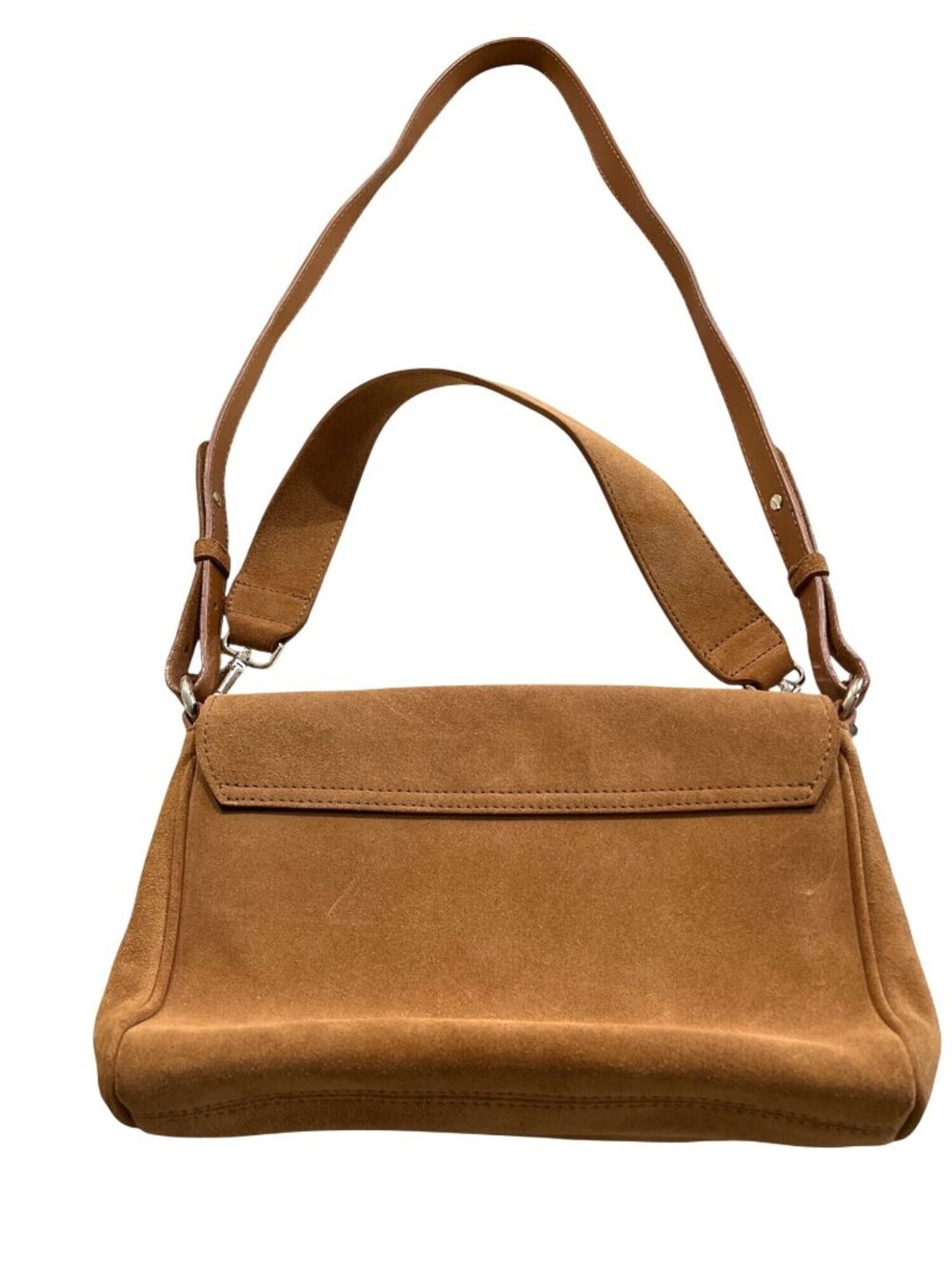 Anthropologie & Other Stories Folded Suede Shoulder Bag Clutch Tan Boho Leather - Picture 2 of 8